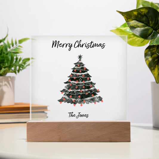 Customizable LED Illuminated Acrylic Plaque – Perfect for Christmas