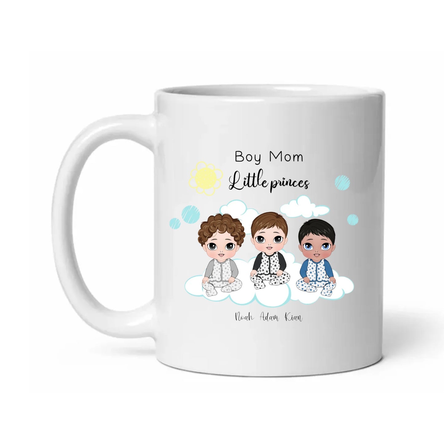 My Little Boys - Personalized Mug with Custom Boy Baby Illustrations