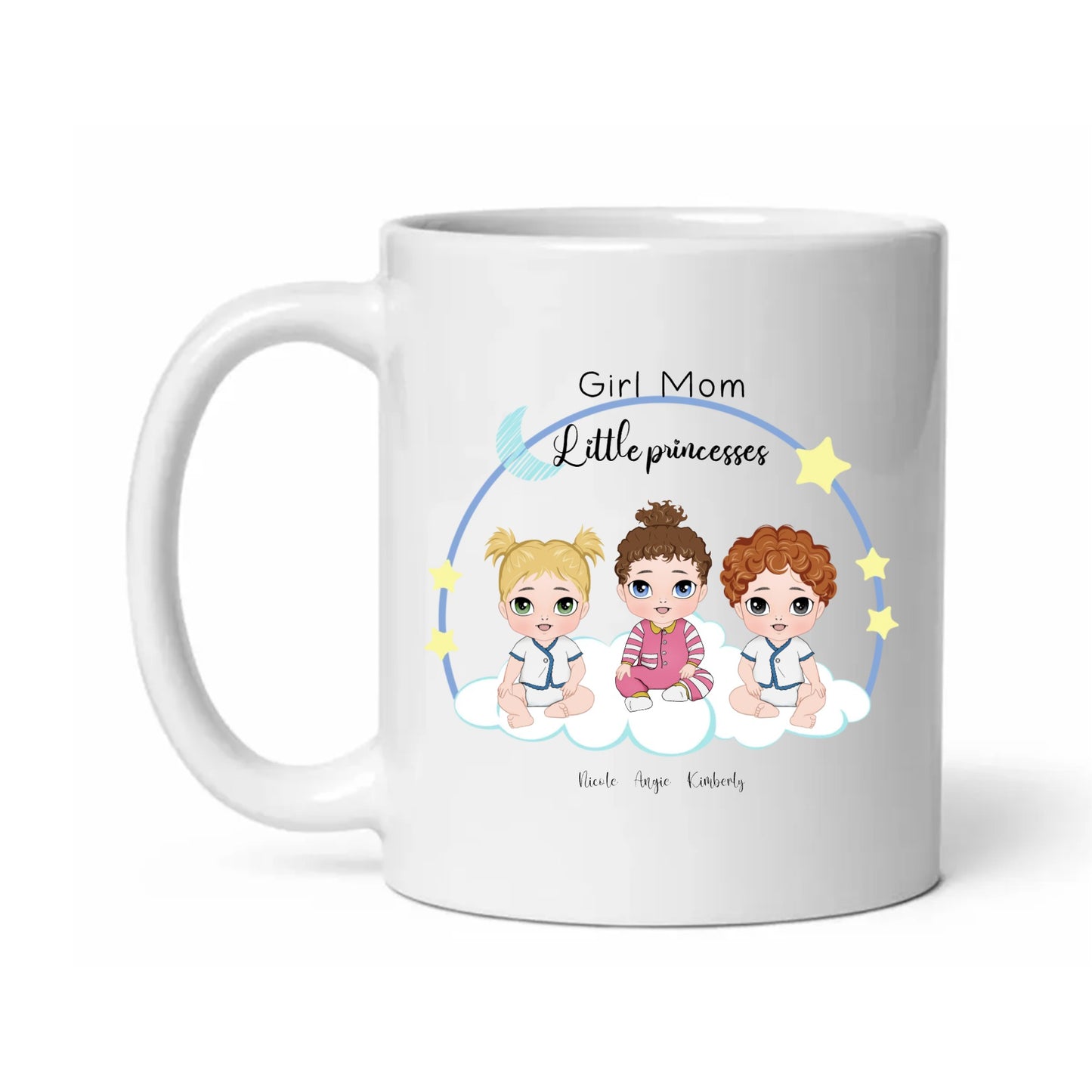 My Little Girls - Personalized Mug with Custom Girl Baby Illustrations